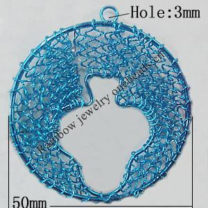 Iron Thread Component Handmade Lead-free, Round 50mm Hole:3mm, Sold by Bag