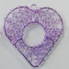 Iron Thread Component Handmade Lead-free, Heart 47x45mm Hole:3mm, Sold by Bag