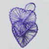 Iron Thread Component Handmade Lead-free, Heart 56x34mm, Sold by Bag
