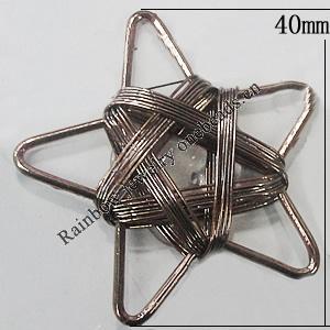 Iron Thread Component Handmade Lead-free, Star 40mm, Sold by Bag