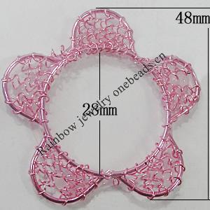 Iron Thread Component Handmade Lead-free, Flower Outside diameter:48mm, Inside diameter:28mm, Sold by Bag