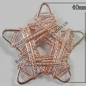 Iron Thread Component Handmade Lead-free, Star 40mm, Sold by Bag