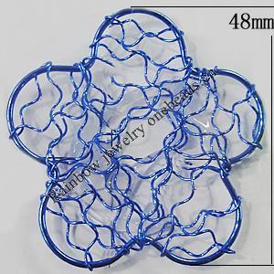 Iron Thread Component Handmade Lead-free, Flower 48mm, Sold by Bag