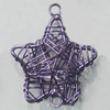 Iron Thread Component Handmade Lead-free, Star 32x26mm Hole:3mm, Sold by Bag