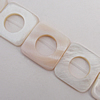 Natural Shell Beads, Square Outside Diameter:25mm Inside Diameter:13mm, Sold by 16-inch Strand