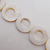 Natural Shell Beads, Flat Round Outside Diameter:15mm, Inside Diameter:8mm, Sold by 16-inch Strand