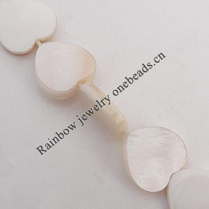 Natural Shell Beads, Heart 16x3mm Hole:About 1mm, Sold by 16-inch Strand