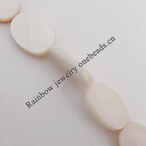 Natural Shell Beads, Flat Oval 13x18x3mm Hole:About 1mm, Sold by 16-inch Strand