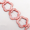 Natural Shell Beads, Flower Outside Diameter:28mm, Inside Diameter:17mm, Sold by 16-inch Strand