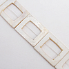 Natural Shell Beads, Rectangle Outside Diameter:25x30mm, Inside Diameter:13x20mm, Sold by 16-inch Strand