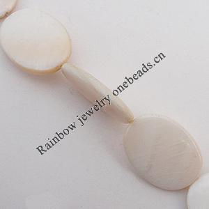 Natural Shell Beads, Flat Round 18x25x4mm Hole:About 1mm, Sold by 16-inch Strand