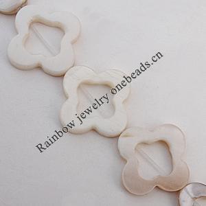 Natural Shell Beads, Flower Outside Diameter:21mm, Inside Diameter:11mm, Sold by 16-inch Strand