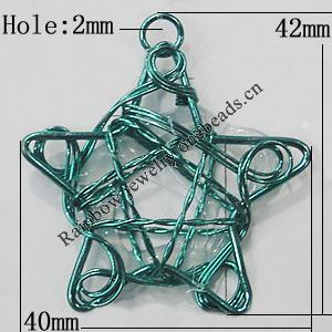 Iron Thread Component Handmade Lead-free, Star 42x40mm Hole:2mm, Sold by Bag