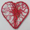 Iron Thread Component Handmade Lead-free, Heart 48x48mm, Sold by Bag