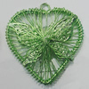 Iron Thread Component Handmade Lead-free, Heart 48x45mm Hole:3mm, Sold by Bag