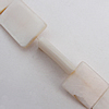 Natural Shell Beads, Rectangle 15x20x3mm Hole:About 1mm, Sold by 16-inch Strand