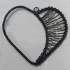 Iron Thread Component Handmade Lead-free, Heart 44x48mm Hole:2mm, Sold by Bag