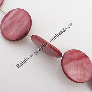 Natural Shell Beads, Flat Round 24x4mm Hole:About 1mm, Sold by 16-inch Strand