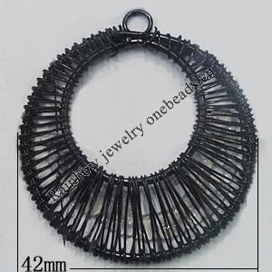 Iron Thread Component Handmade Lead-free, Round 42mm, Sold by Bag