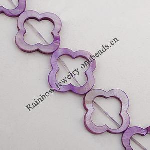 Natural Shell Beads, Flower Outside Diameter:29mm, Inside Diameter:9mm, Sold by 16-inch Strand