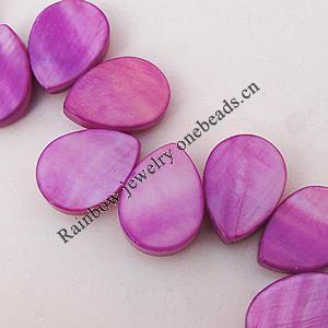 Natural Shell Beads, Teardrop 10x14x3mm Hole:About 1mm, Sold by 16-inch Strand