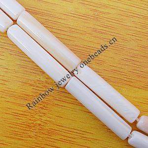 Natural Shell Beads, Column 24x5mm Hole:About 1mm, Sold by 16-inch Strand