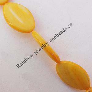 Natural Shell Beads, Horse Eye 14x21x4mm Hole:About 1mm, Sold by 16-inch Strand