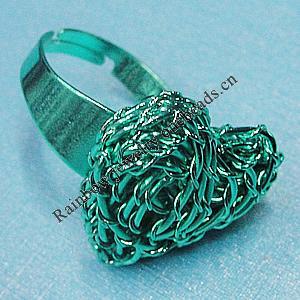  Handmade Ring, Iron Lead-free, Ring size:16-20mm, 24x22mm, Sold By Bag