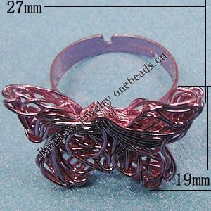  Handmade Ring, Iron Lead-free, Ring size:16-20mm, 27x19mm, Sold By Bag