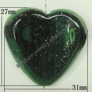 Painted Spray-paint Colorful Acrylic Beads, Heart 27x31mm Hole:2.5mm, Sold by Bag