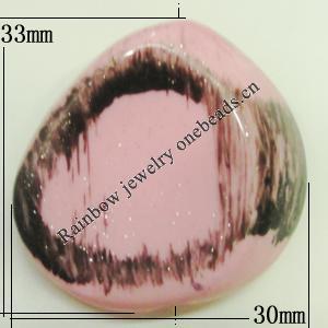 Painted Spray-paint Colorful Acrylic Beads, 30x33mm Hole:4mm, Sold by Bag