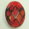 Painted Spray-paint Colorful Acrylic Beads, Faceted Flat Oval 37x27mm Hole:3mm, Sold by Bag
