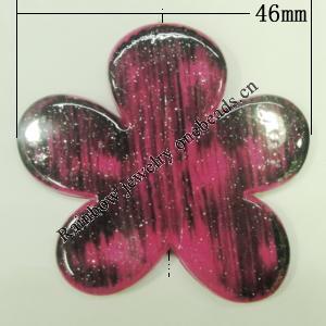 Painted Spray-paint Colorful Acrylic Beads, Flower 46mm Hole:3mm, Sold by Bag