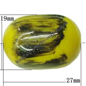 Painted Spray-paint Colorful Acrylic Beads, Oval 27x19mm Hole:3.5mm, Sold by Bag