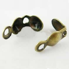 Bead Tips, Iron Lead-Free, 8mmx4mm hole: 1.5mm, Sold by Bag