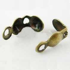 Bead Tips, Iron Lead-Free, 7mmx3mm hole: 1.5mm, Sold by Bag