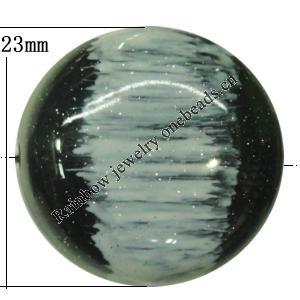 Painted Spray-paint Colorful Acrylic Beads, Flat Round 23mm Hole:2mm, Sold by Bag