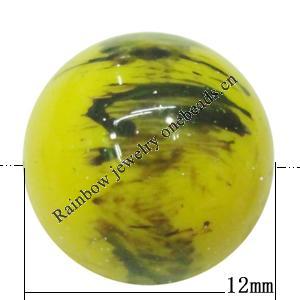Painted Spray-paint Colorful Acrylic Beads, Round 12mm Hole:2mm, Sold by Bag