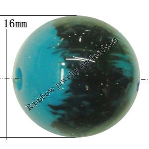 Painted Spray-paint Colorful Acrylic Beads, Round 16mm Hole:3mm, Sold by Bag