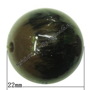 Painted Spray-paint Colorful Acrylic Beads, Round 22mm Hole:3mm, Sold by Bag