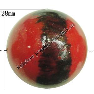 Painted Spray-paint Colorful Acrylic Beads, Round 28mm Hole:3.5mm, Sold by Bag