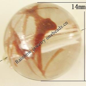 Transparent Acrylic Bead, Round 14mm Hole:2mm, Sold by Bag 