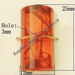 Transparent Acrylic Bead, Half Column 25x12mm Hole:2mm, Sold by Bag 