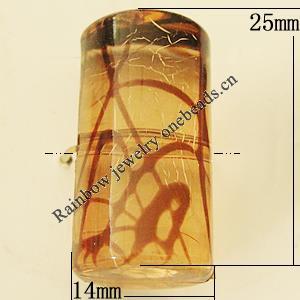 Transparent Acrylic Bead, Column 25x14mm Hole:2mm, Sold by Bag 