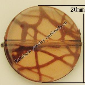 Transparent Acrylic Bead, Round 20mm Hole:1mm, Sold by Bag 