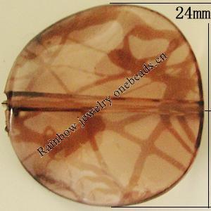 Transparent Acrylic Bead, Twist Round 24mm Hole:1mm, Sold by Bag 