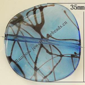 Transparent Acrylic Bead, Twist Round 35mm Hole:1mm, Sold by Bag 