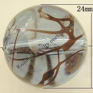 Transparent Acrylic Bead, Round 24mm Hole:2mm, Sold by Bag
