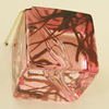 Transparent Acrylic Bead, Cube 16mm Hole:2mm, Sold by Bag