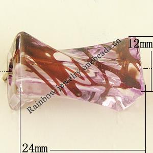 Transparent Acrylic Bead, 24x12mm Hole:5mm, Sold by Bag
